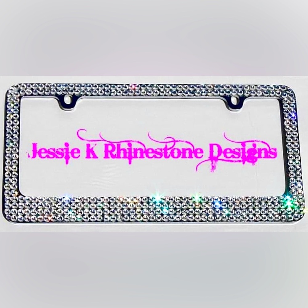 Rhinestone License Plate Frame Handmade